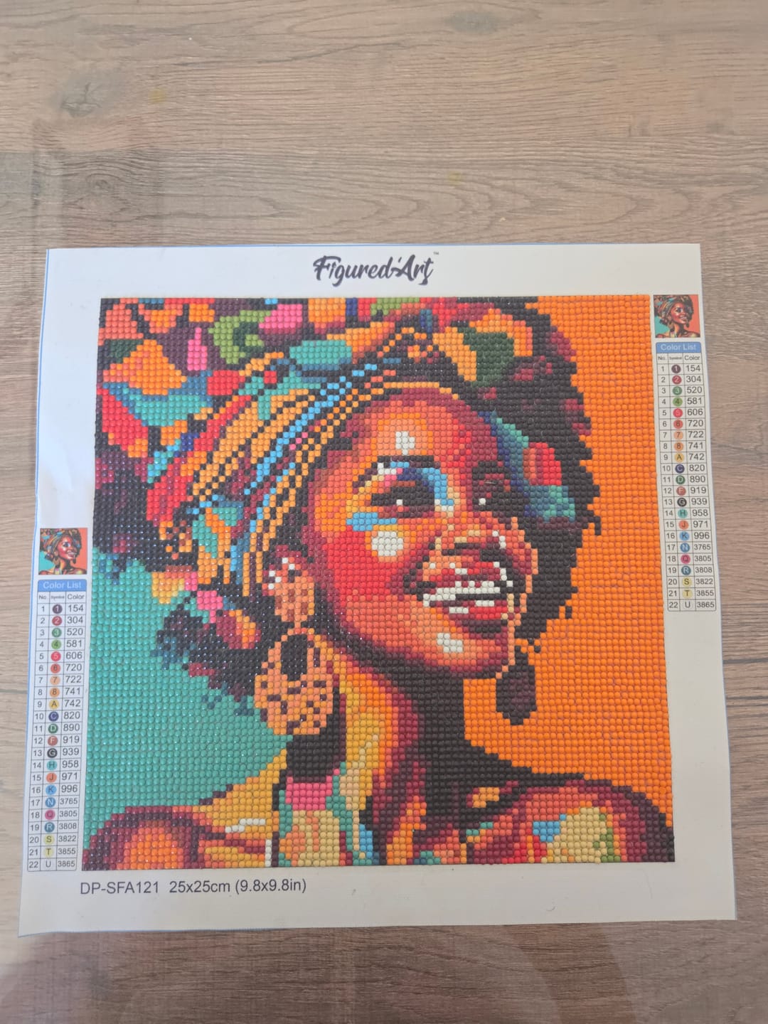 Customer photo review of Mini Diamond Painting 25x25cm - Reine Africaine Pop Art