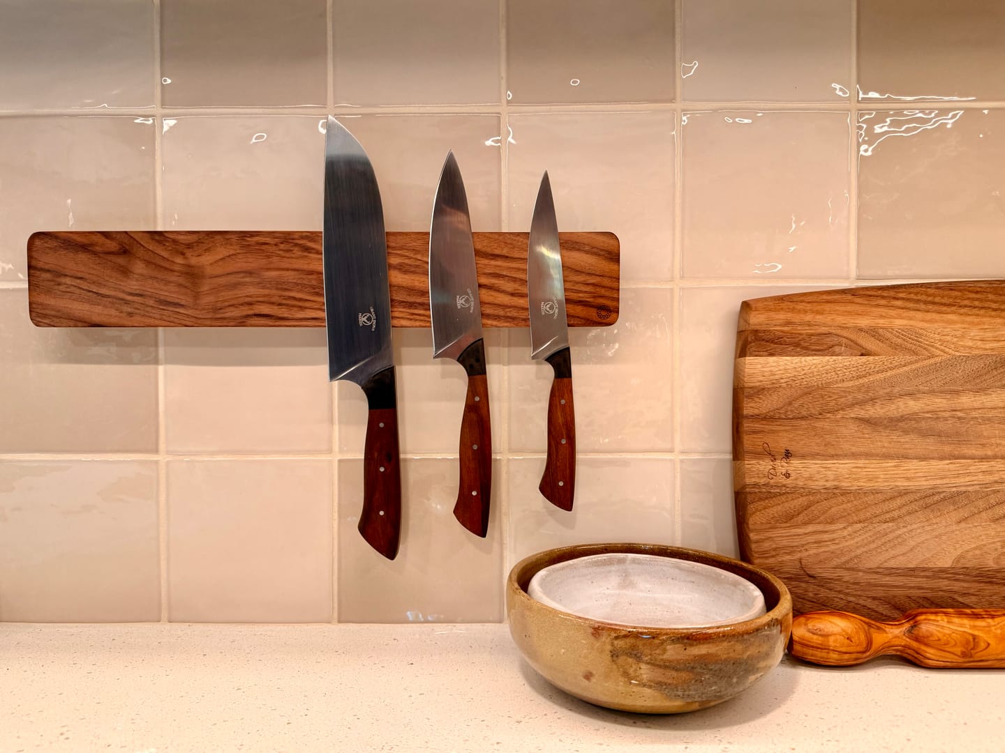 Customer photo review of Knife Rack - Walnut