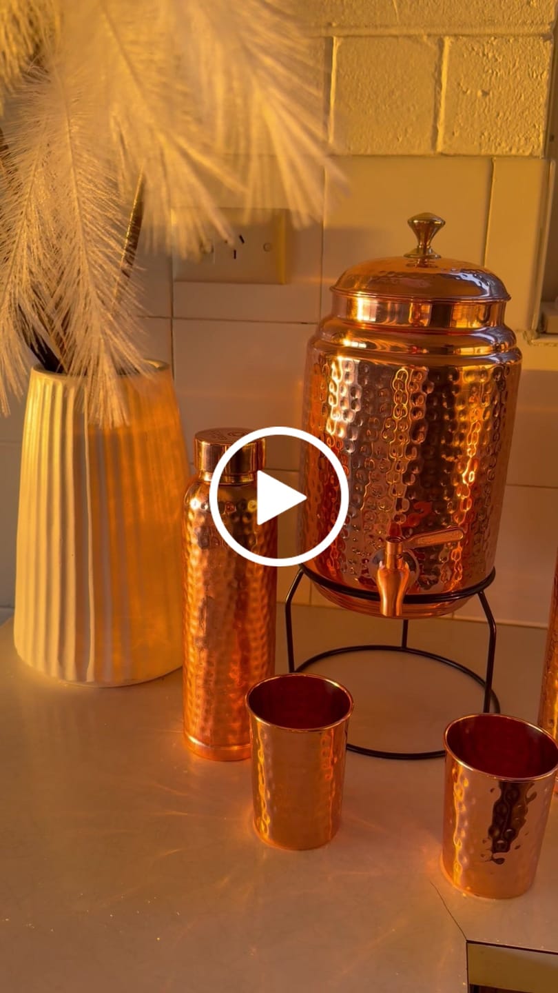 Customer video review of Hammered Pure Copper Water Bottle 950ml