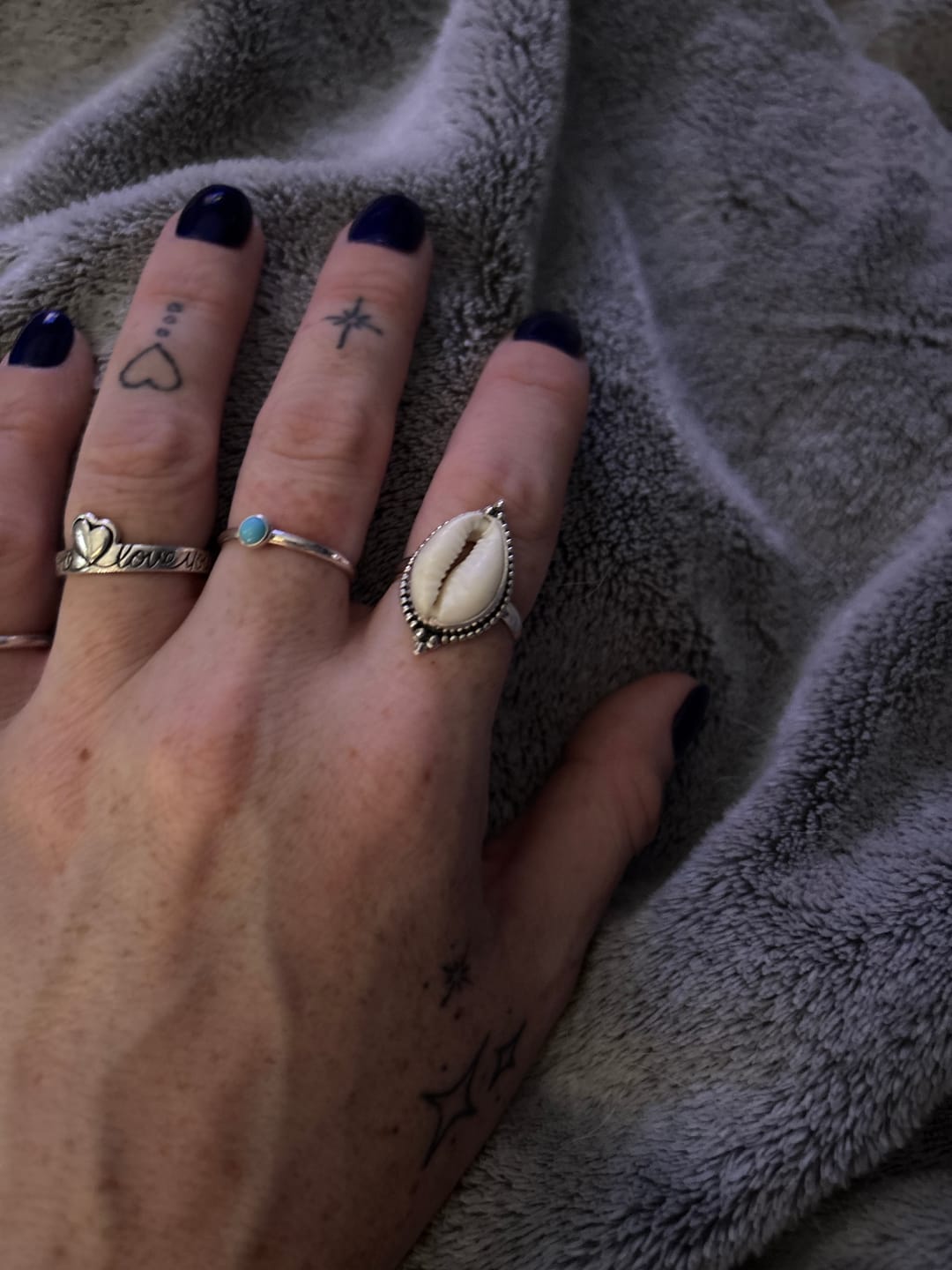 Customer photo review of Cowrie Shell Boho Ring Sterling Silver