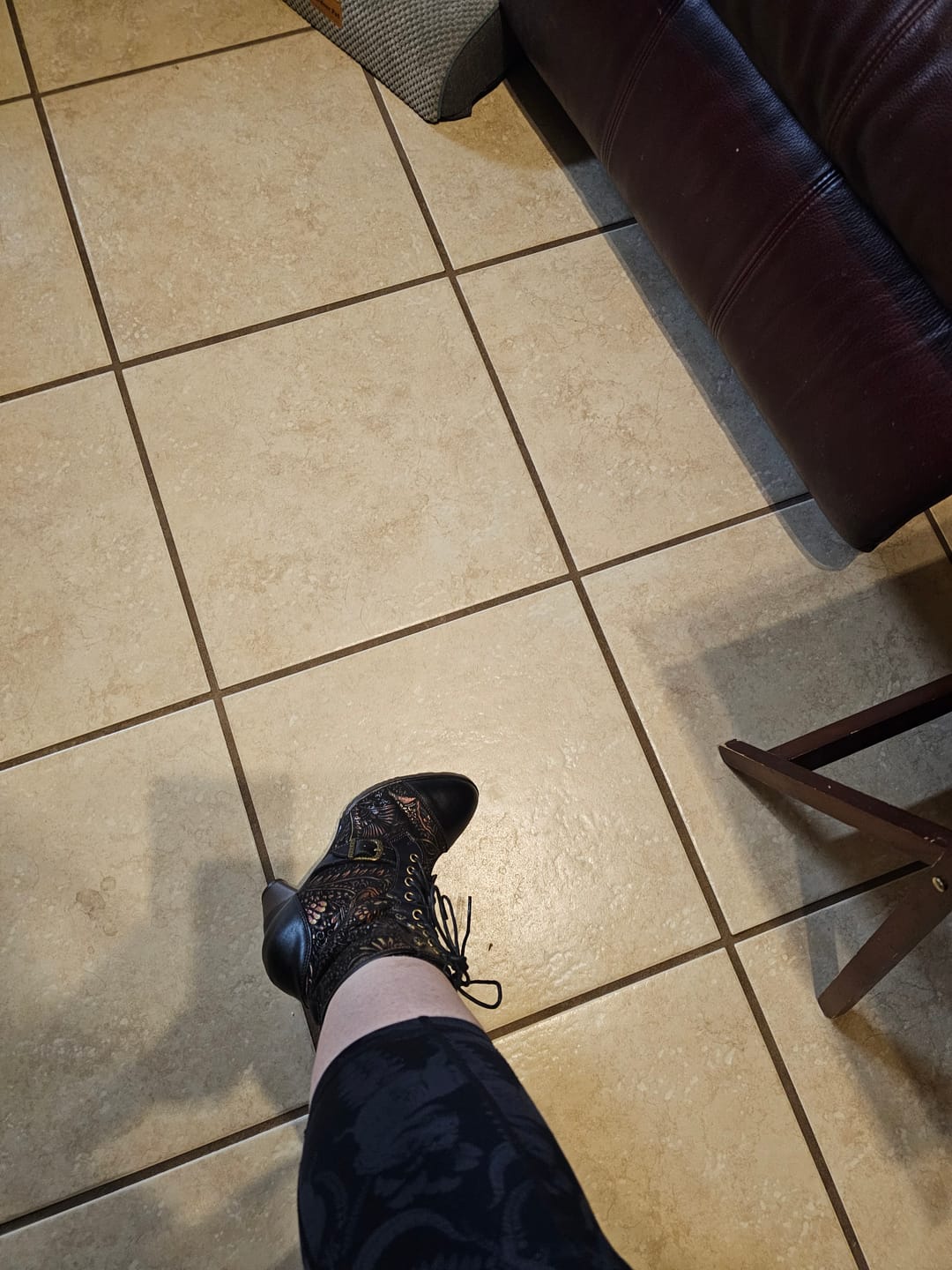 Customer photo review of Vintage Floral Victorian Lace-Up Mid-Calf Boots