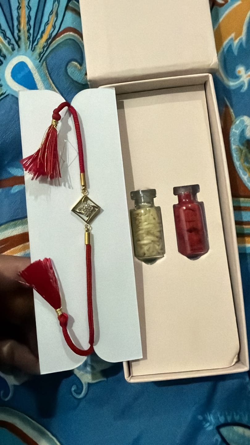 Customer photo review of Harmony Geometric Rakhi