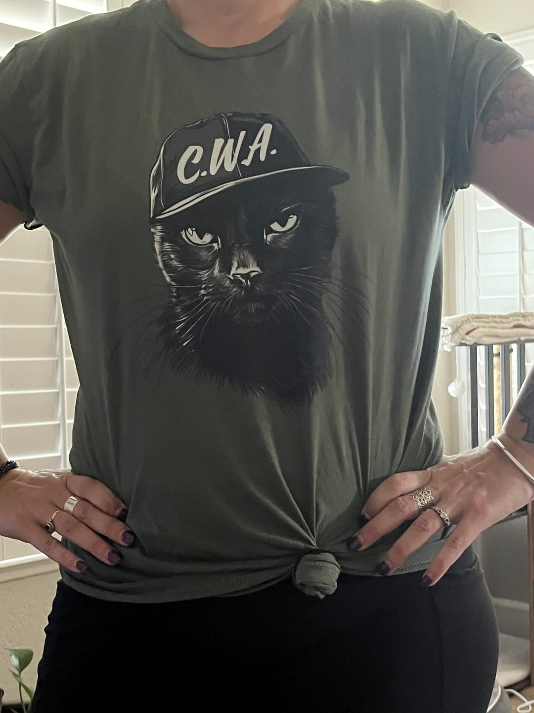 Customer photo review of Cats With Attitudes Tee