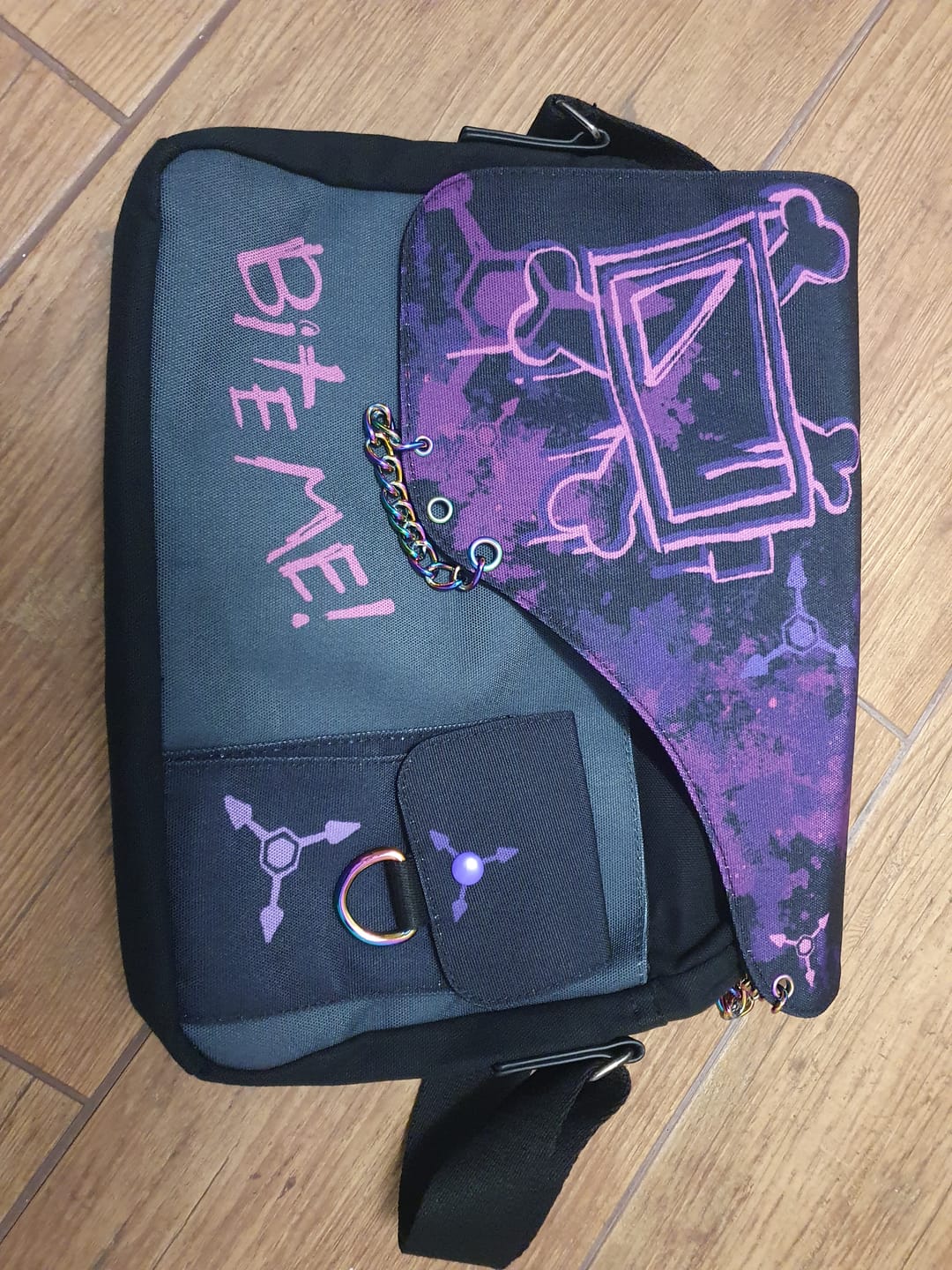 Customer photo review of Murder Drones Laptop Bag