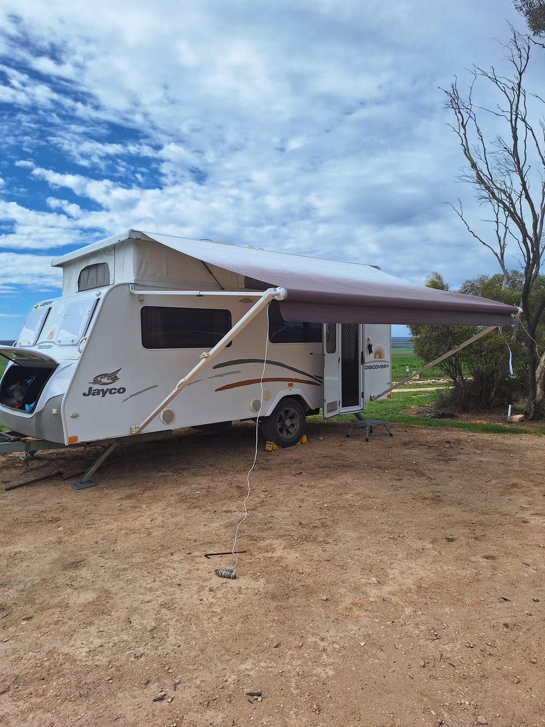 Customer photo review of Awning Replacement Vinyl - Burgundy Fade WA2005