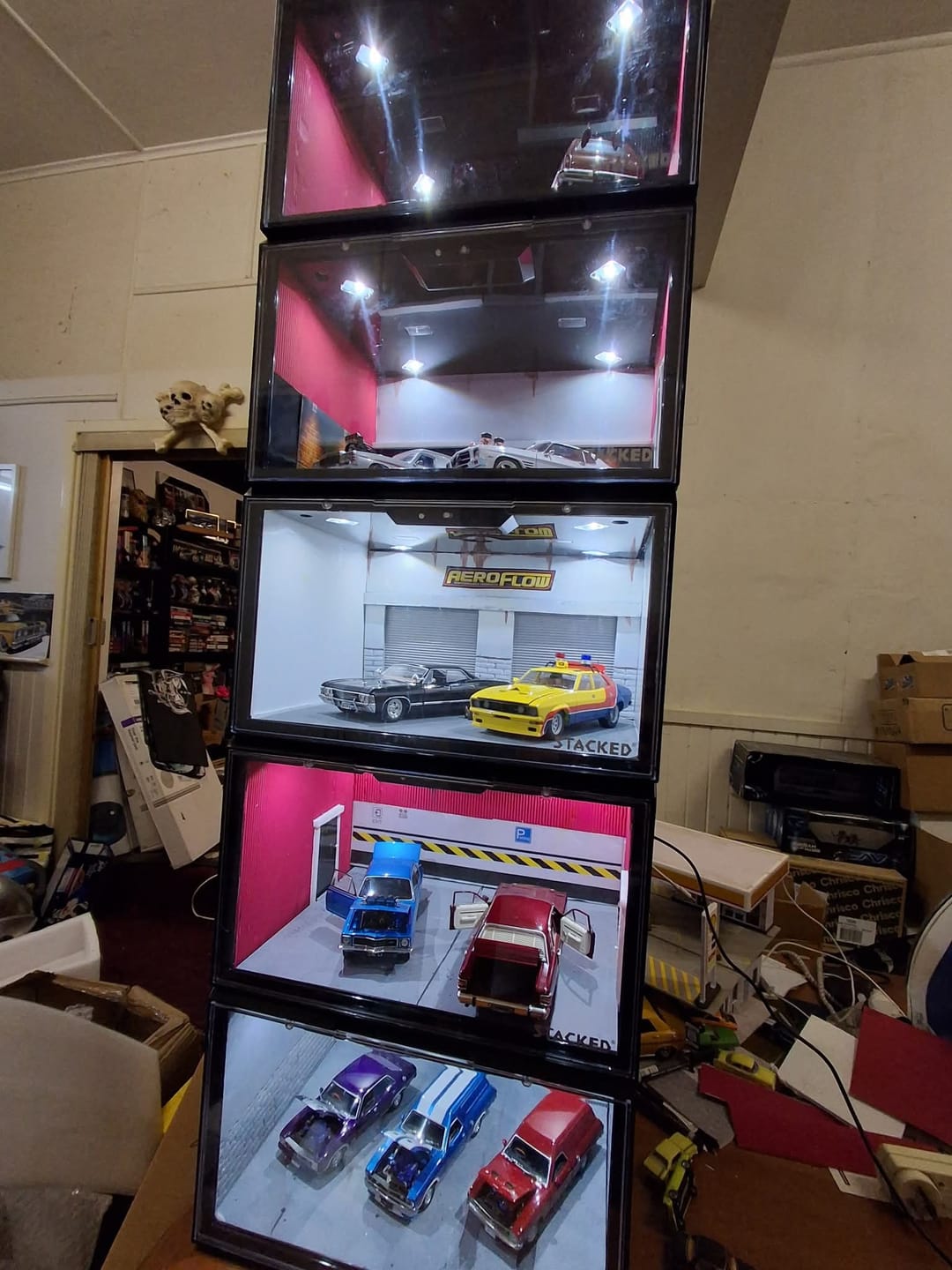 Customer photo review of LED Sneaker Display Case With Voice Control - Buy Bulk (10pcs)