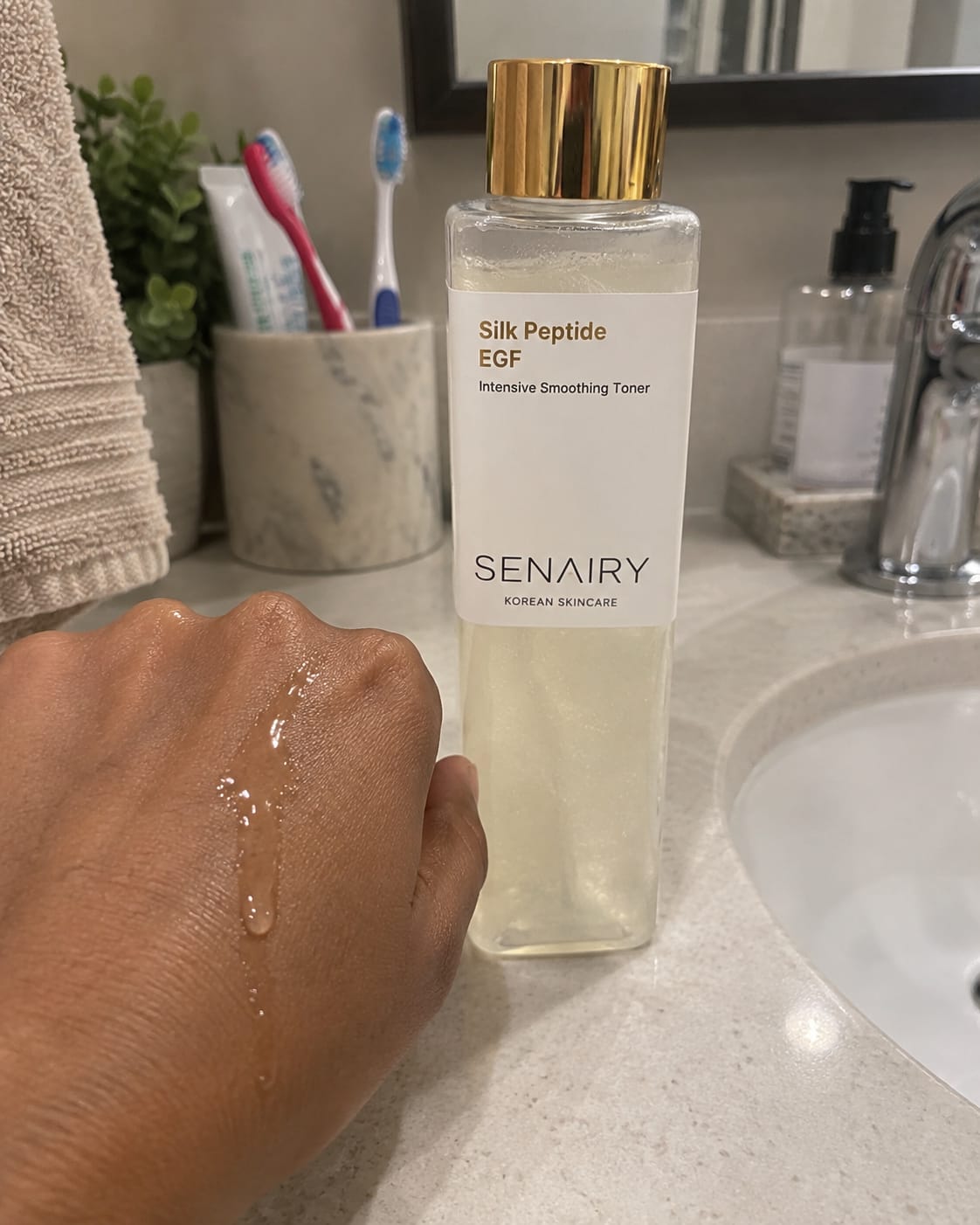 Customer photo review of Silk Peptide EGF Toner For Sagging Skin