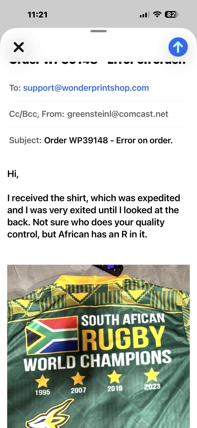 Customer photo review of Springboks Rugby - Polo Shirt - South Africa History Champions - LT9