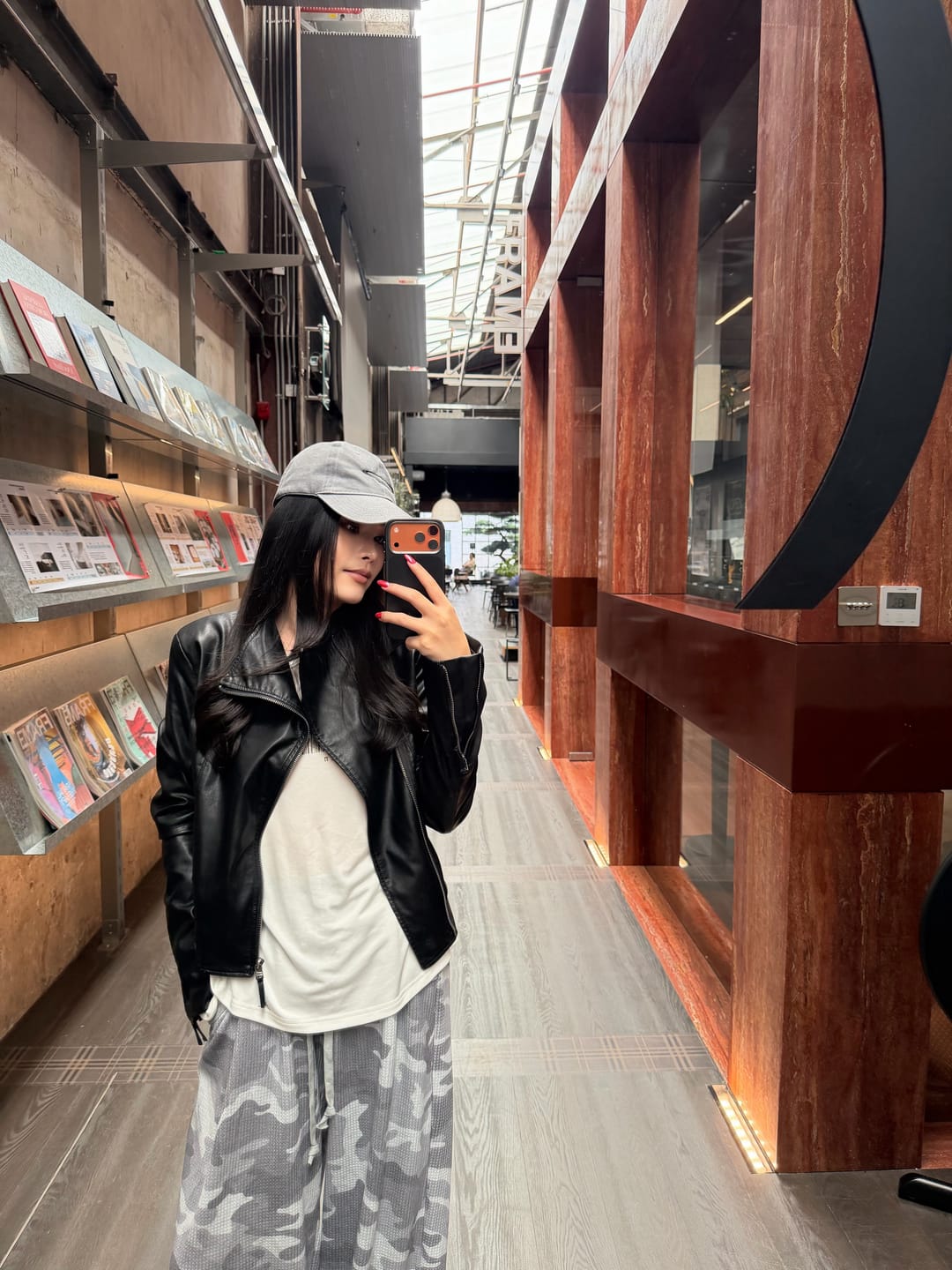 Customer photo review of WARDEN EDGE Cropped Leather Zip Jacket