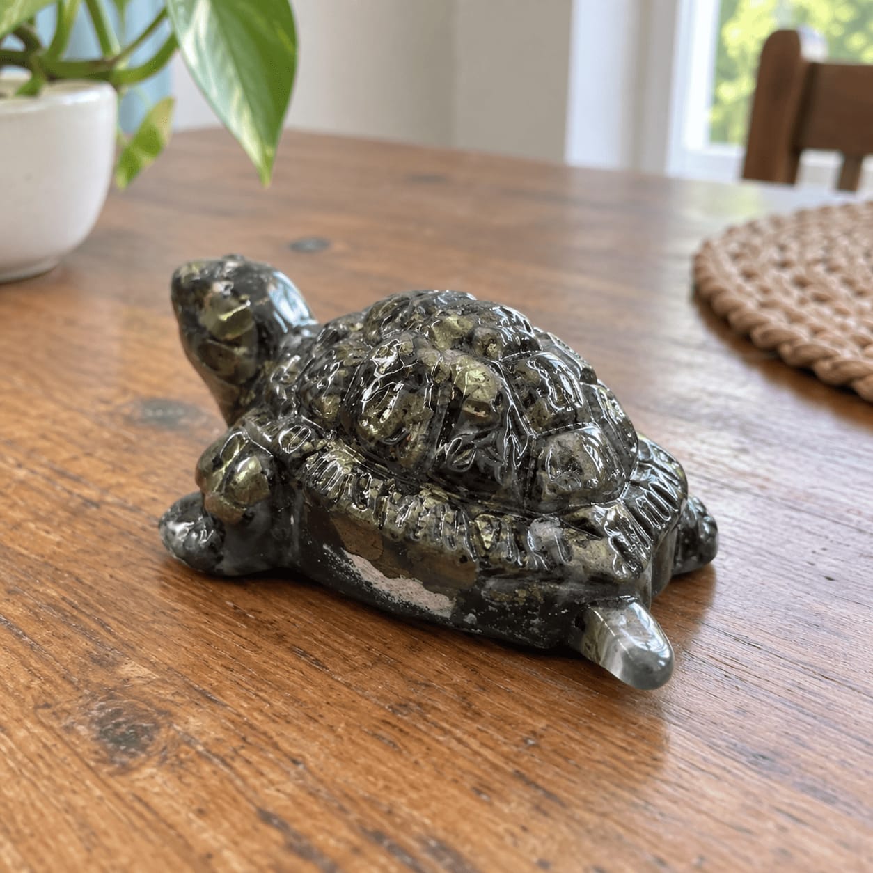 Customer photo review of Pyrite Tortoise Statue