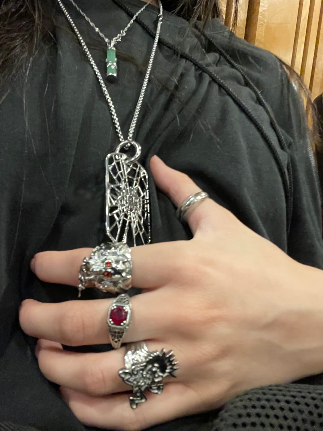 Customer photo review of RIBCAGE DOG TAG NECKLACE