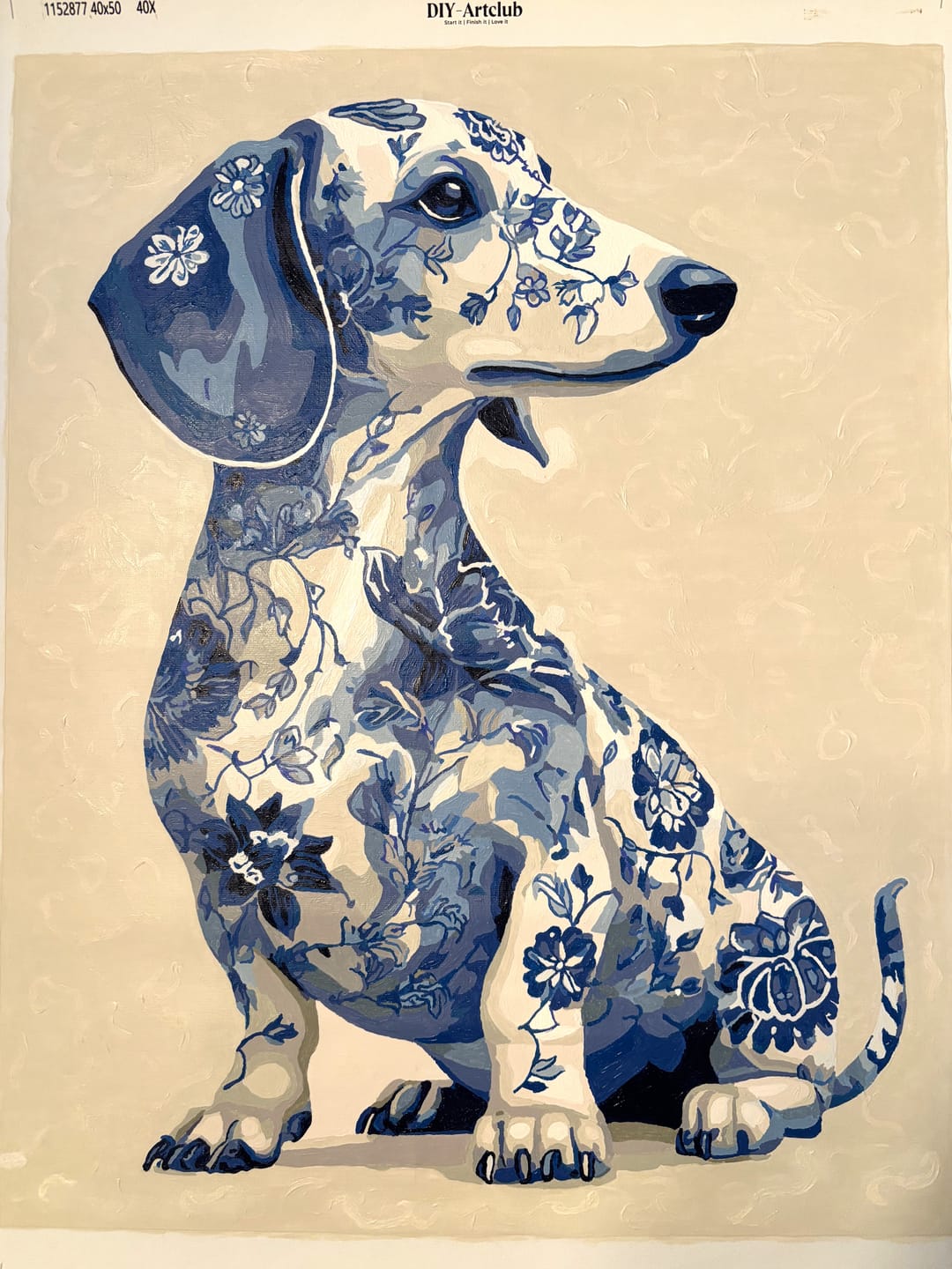 Customer photo review of Porcelain Dachshund | Paint by Number