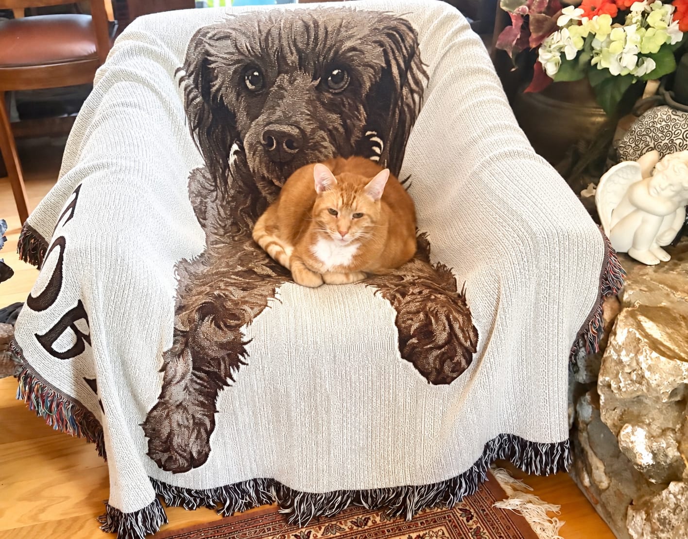 Customer photo review of Custom Heirloom Pet Throw Blanket