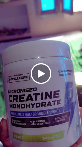 Customer video review of Wellcore - Micronised Creatine Monohydrate (83 Servings, Kiwi Kick) + Premium Steel Shaker