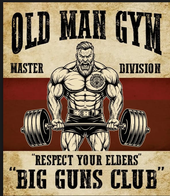 Customer photo review of Personalized Old Man Weightlifting Home Gym Decor Wall Banner Flag 11536