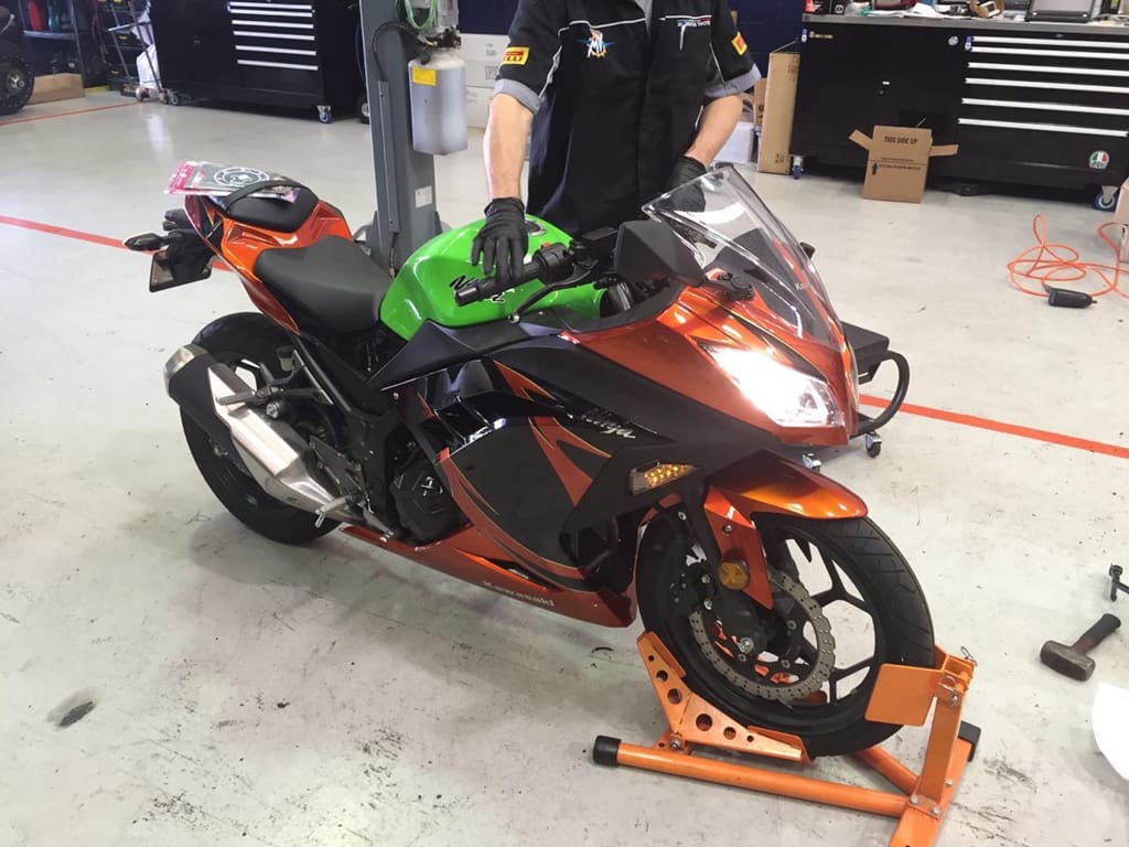 Customer photo review of Golden Black Fairing Kit For Ninja 300 Fairings 2013 2014 2015 2016 2017 Aftermarket