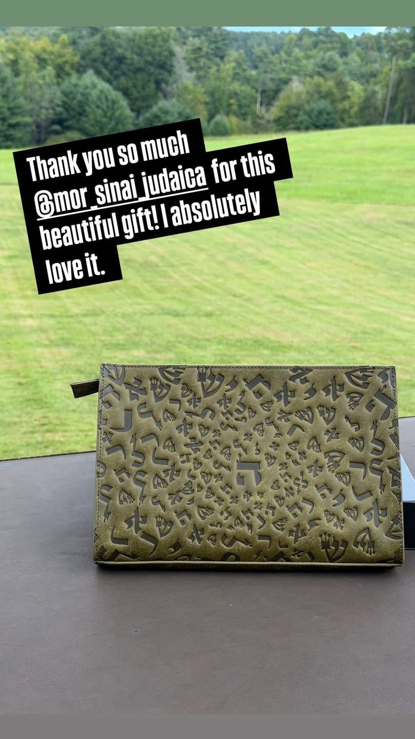 Customer photo review of Ladies Leather Clutch – Israel Letters Green