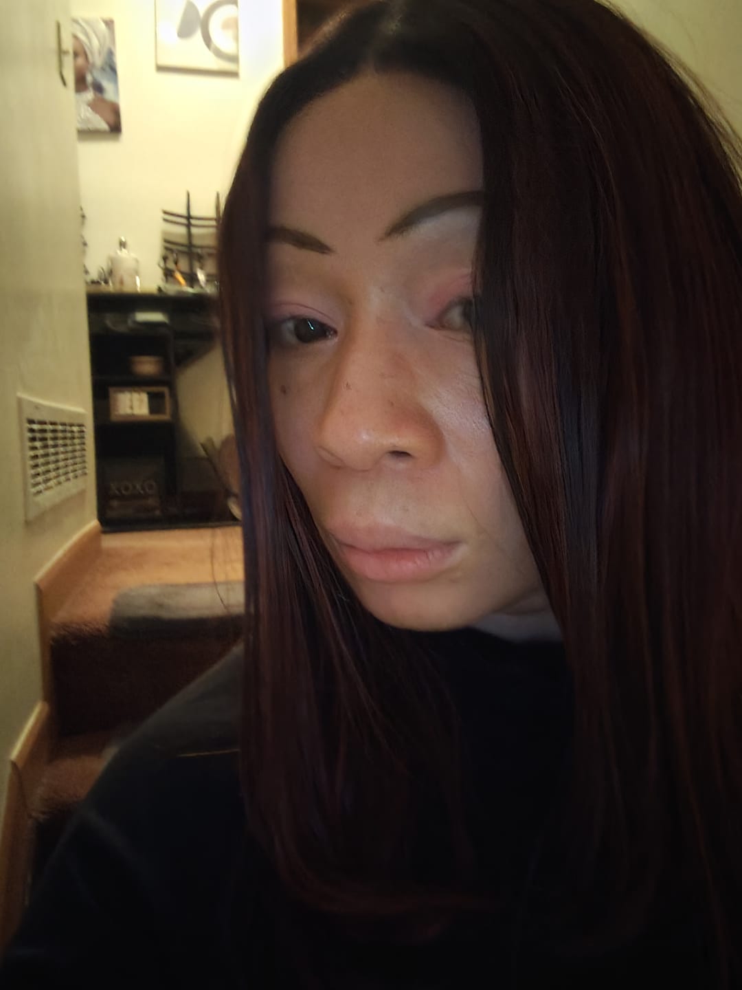 Customer photo review of Outre Airtied Glueless Human Hair Blend 13x6 HD Lace Front Wig - HHB-SLEEK YAKI 20" - 100% Fully Hand-Tied