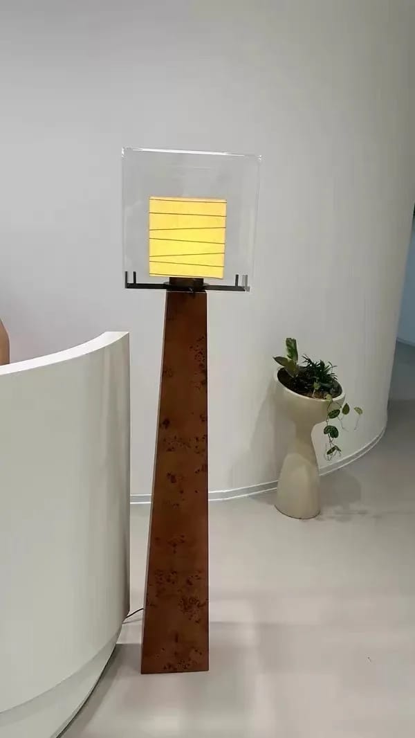 Customer photo review of Japanese Wabi-Sabi Burl Wood Floor Lamp (Tony Chi Style) - Vintage Luxury Standing Light for Hotel Lobby, Living Room & Art Villa Decor