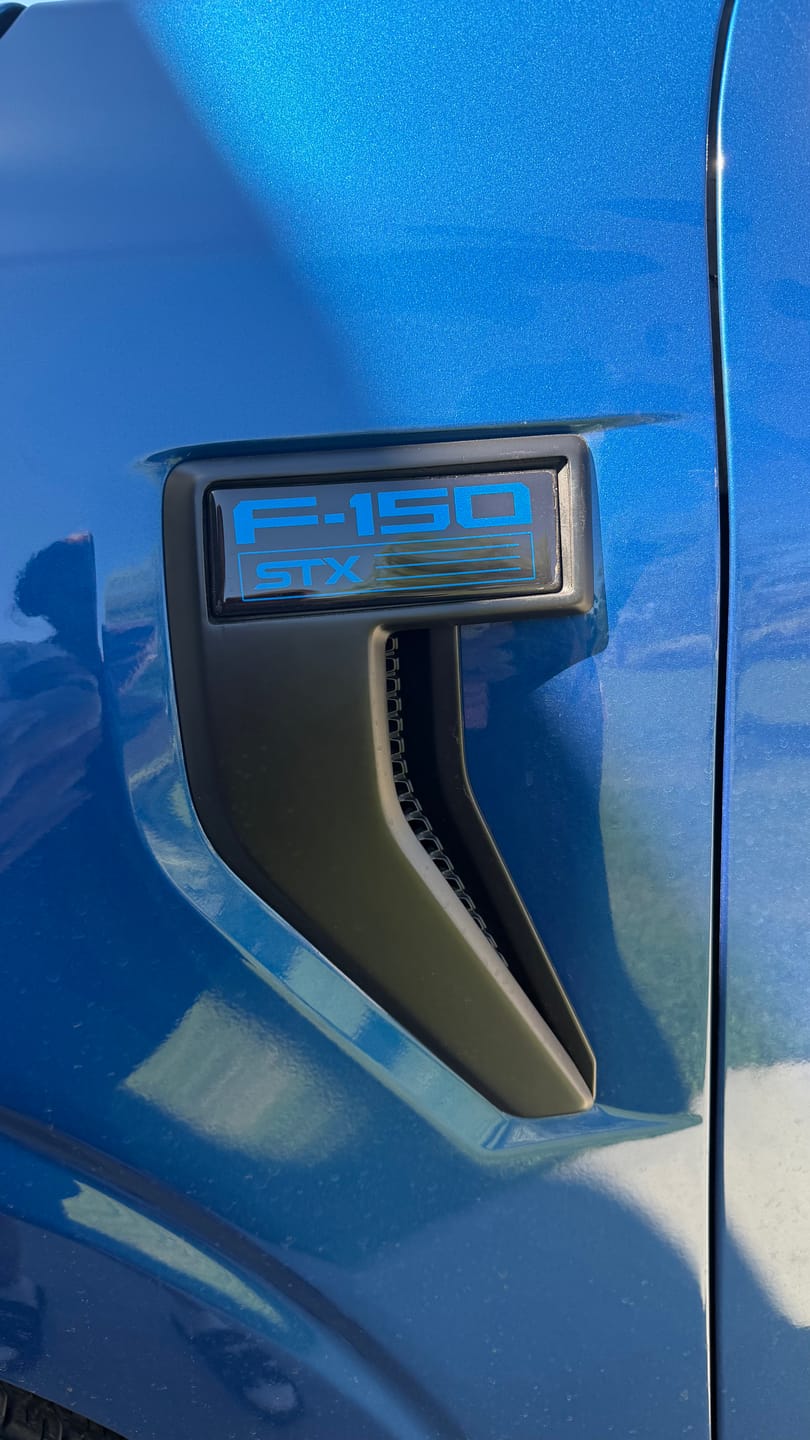 Customer photo review of Fender Vent Badge Replacement Inserts Fits 2021-2026 Ford F150