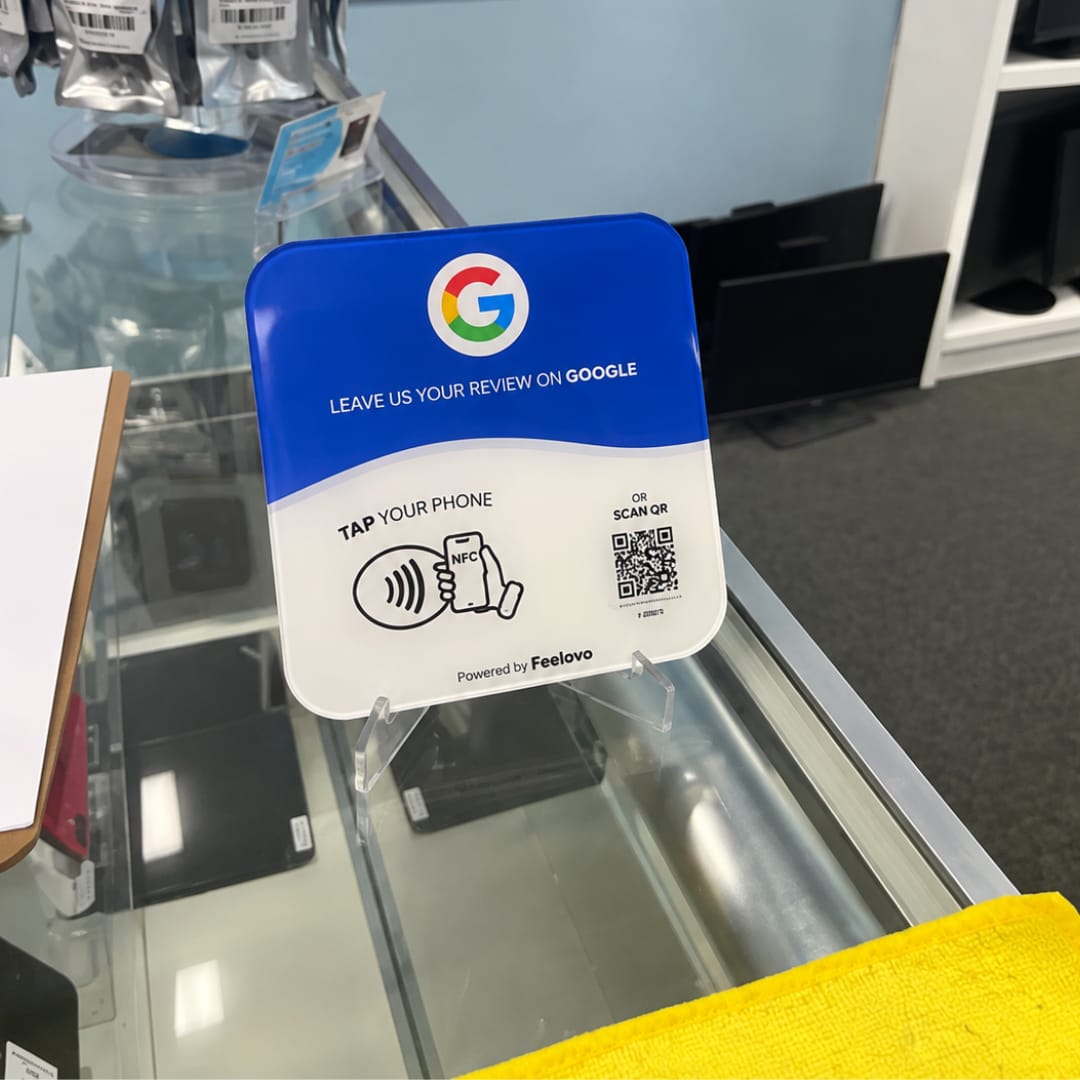Customer photo review of Feelovo™ Placa Reseñas de Google