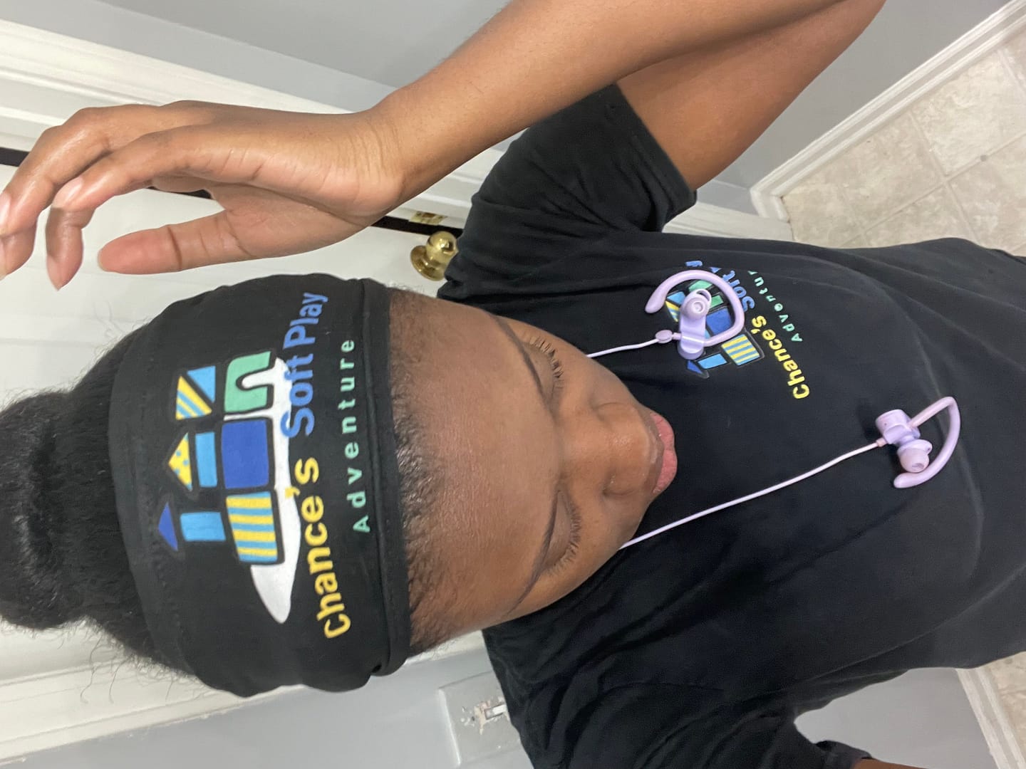 Customer photo review of Custom Sports Headband