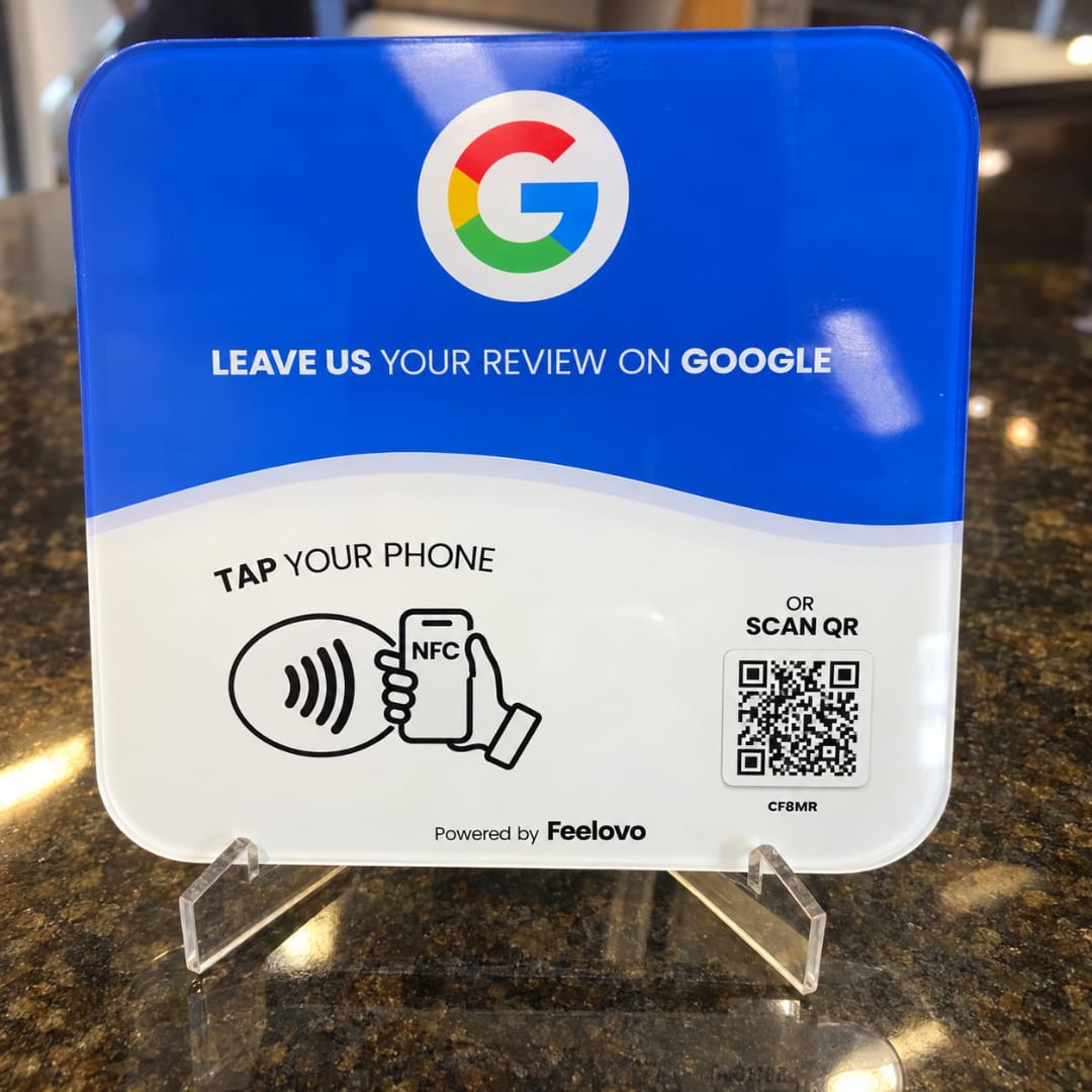 Customer photo review of Feelovo™ Placa Reseñas de Google