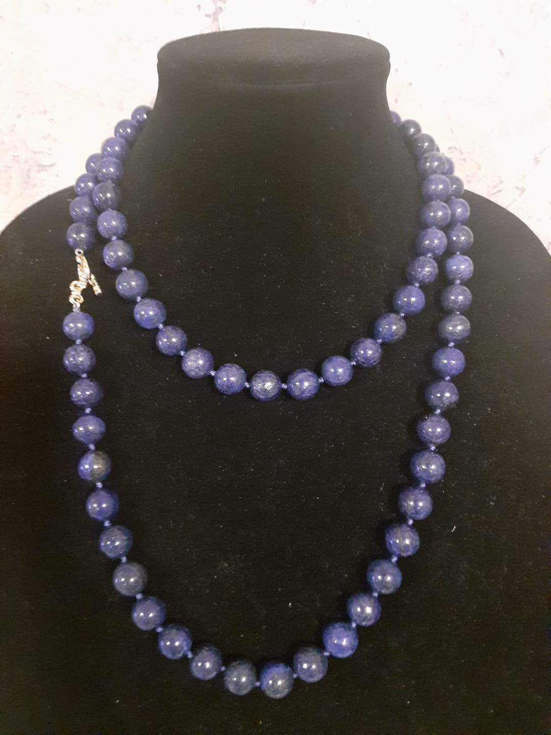 Customer photo review of Heidi Daus® Elegant Essentials Genuine Lapis Grande Statement Layering Strand Necklace