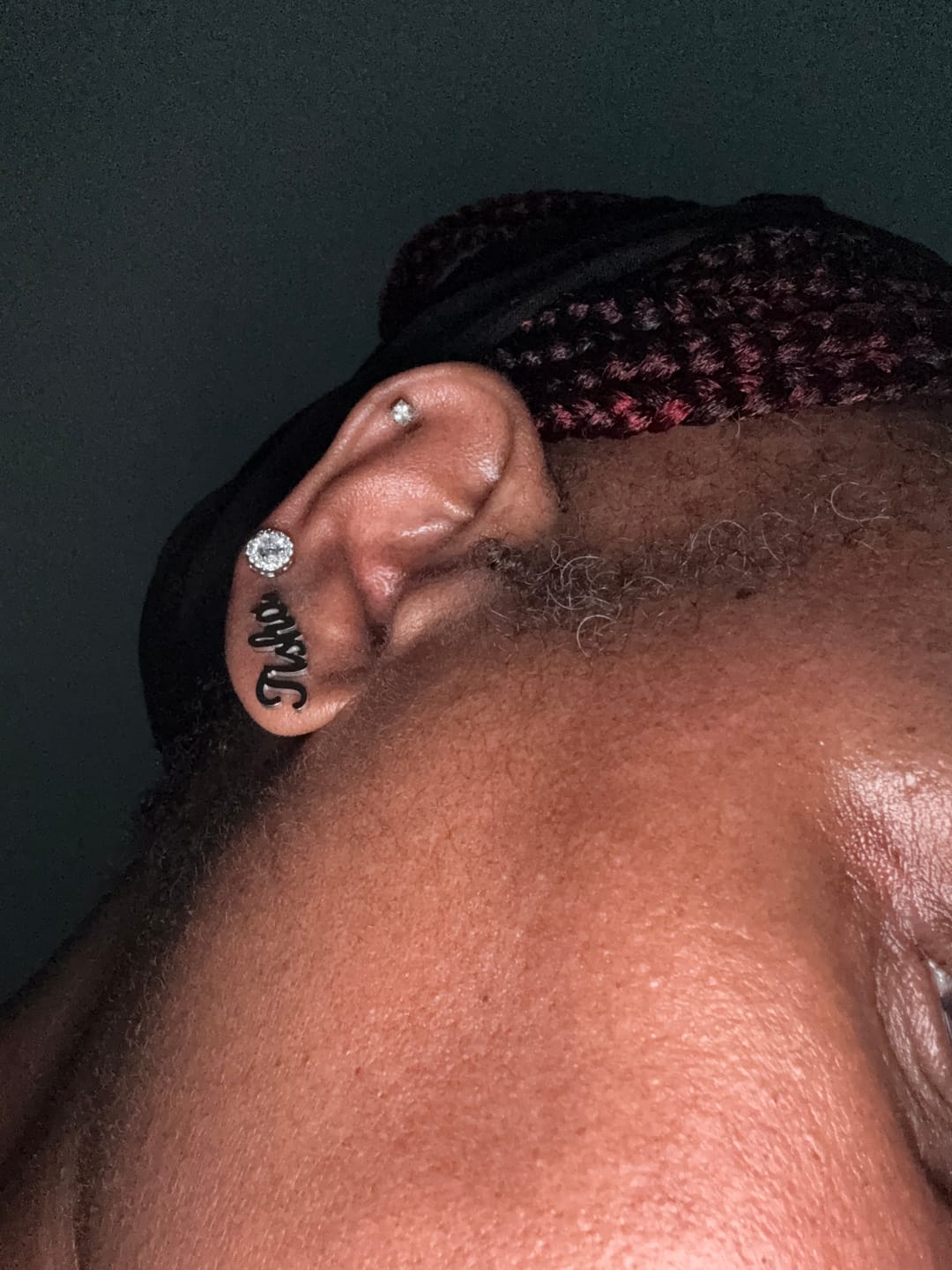 Customer photo review of Name Stud Earrings