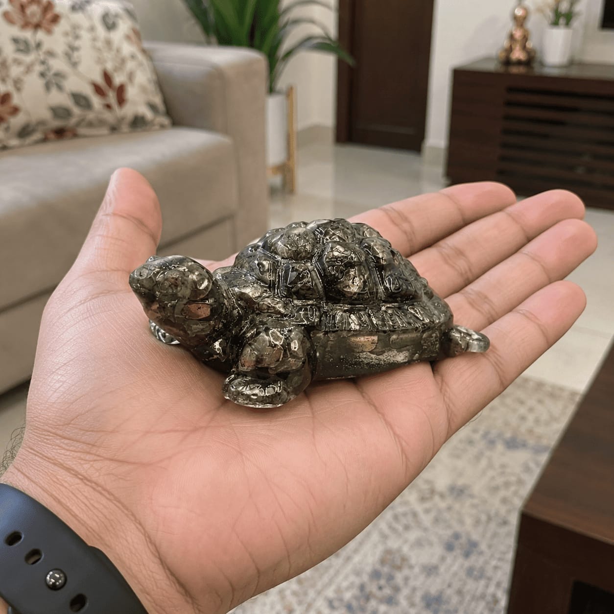 Customer photo review of Pyrite Tortoise Statue