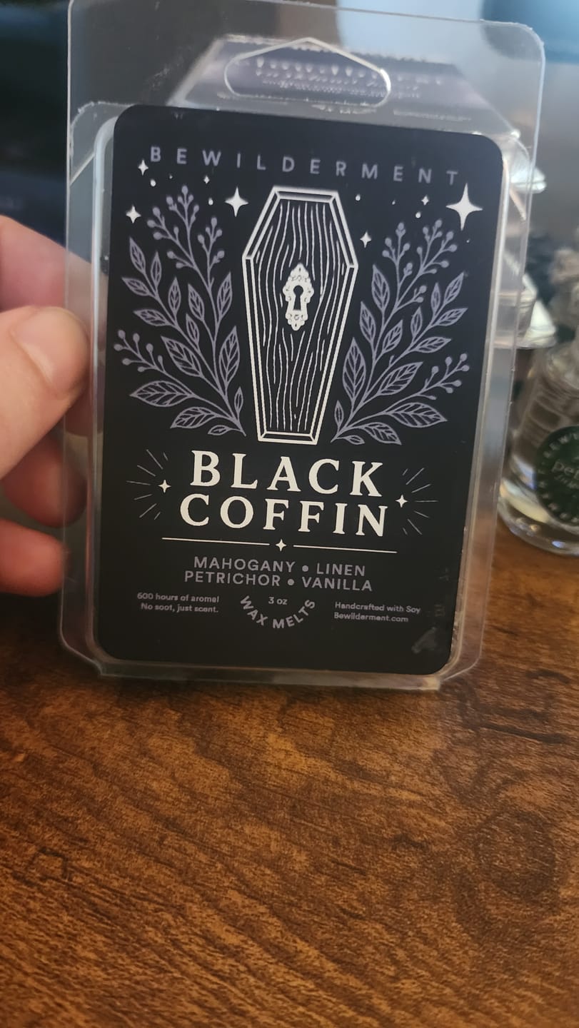 Customer photo review of Black Coffin Wax Melts