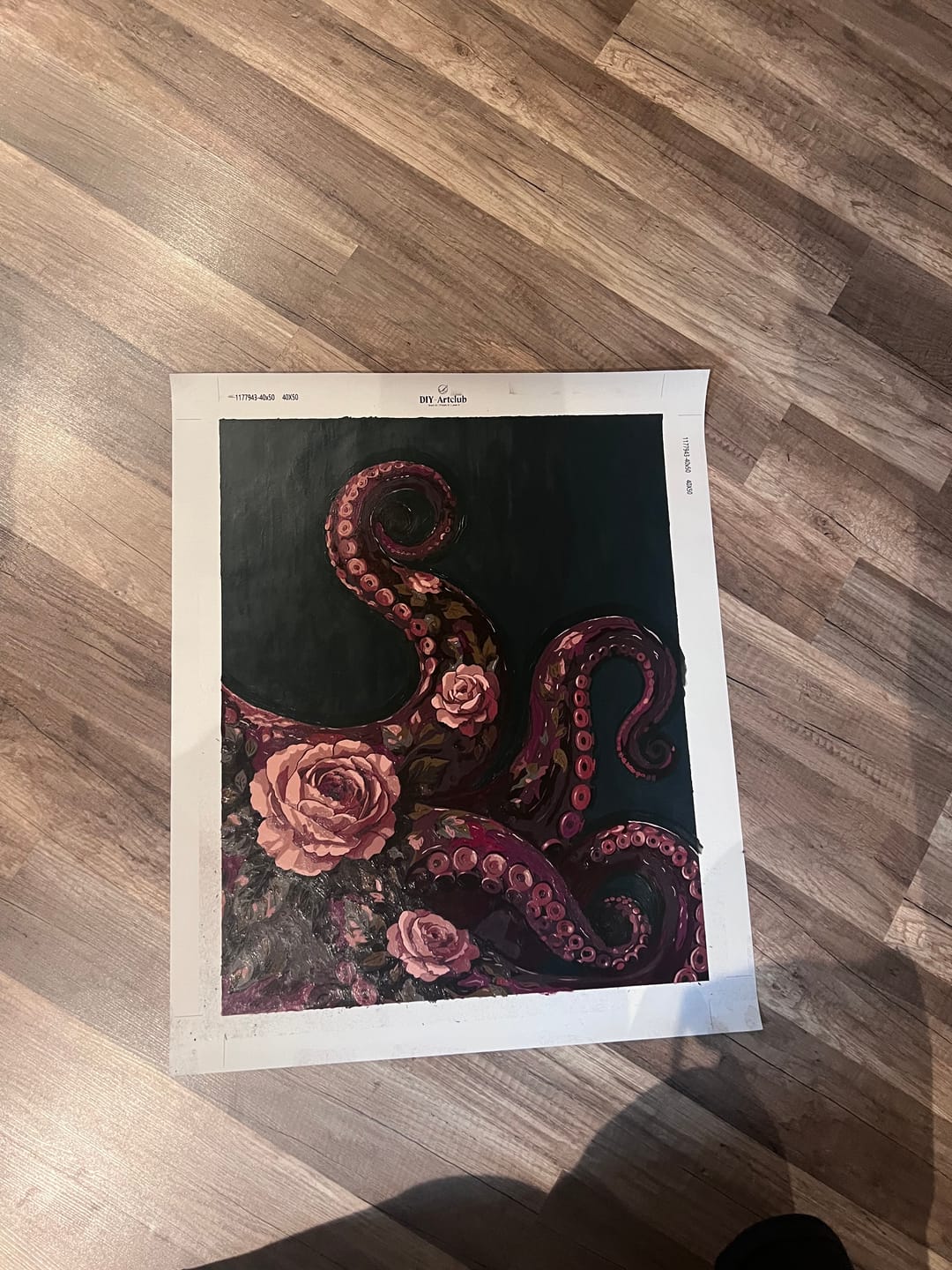 Customer photo review of The Blooming Kraken | Paint by Number