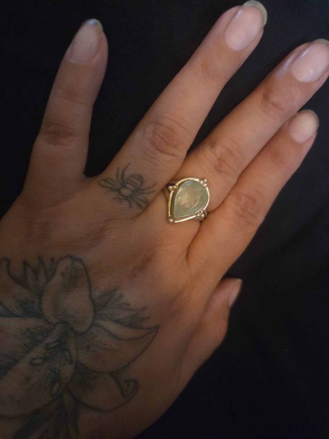 Customer photo review of Teardrop Aquamarine Ring Sterling Silver
