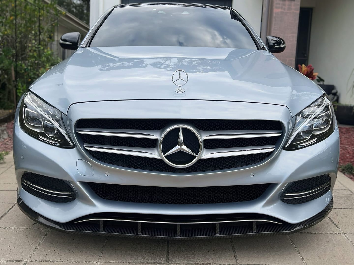 Customer photo review of AME MOTORSPORT Carbon Fiber W205 Front Bumper Lip Splitter for Mercedes Benz C Class C180 C300 base Sedan Saloon 2015-2018