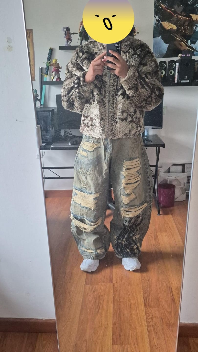 Customer photo review of Personsoul Snake Print Faux Fur Jacket