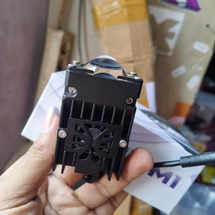 Customer photo review of Super Beam H4 Mini Projector Lens Bulb (Bikes & Cars)