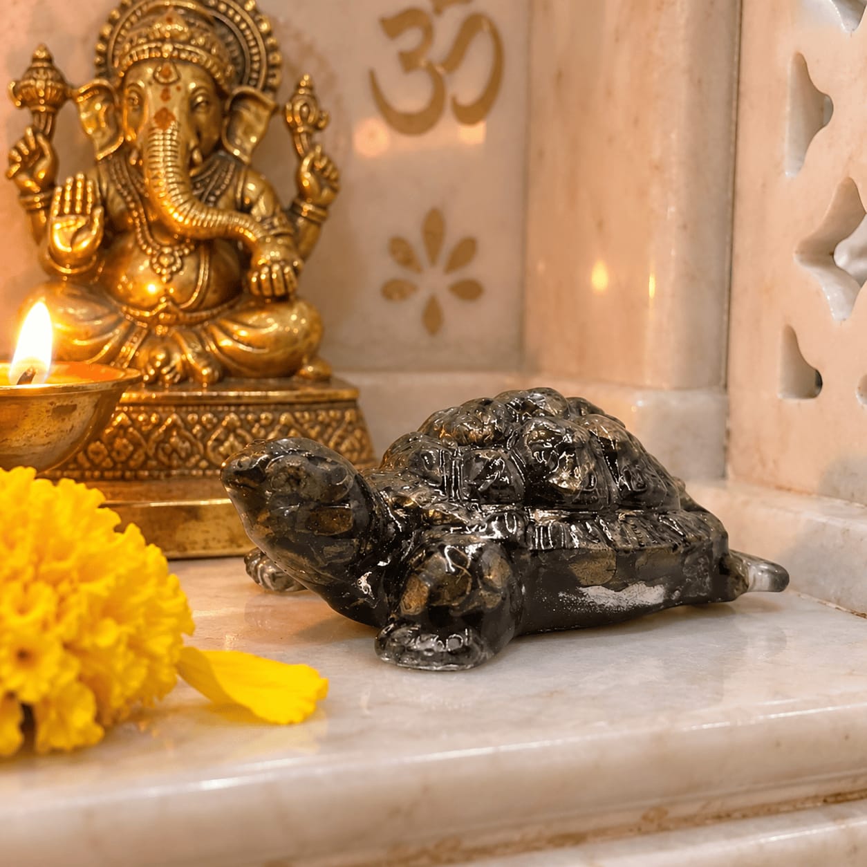 Customer photo review of Pyrite Tortoise Statue