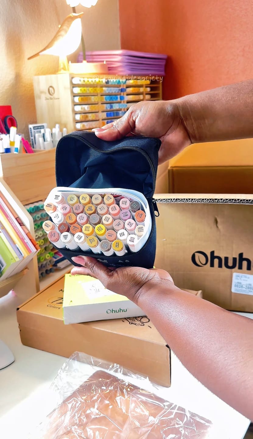 Customer photo review of Ohuhu Honolulu 36 Skin Tone Colors Dual Tips Portrait Alcohol Art Markers (New Color Codes)