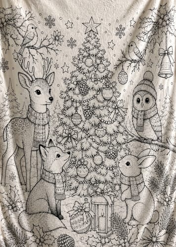Customer photo review of Custom Blanket - For Adults, Kids - DIY Christmas Doodle Blanket
