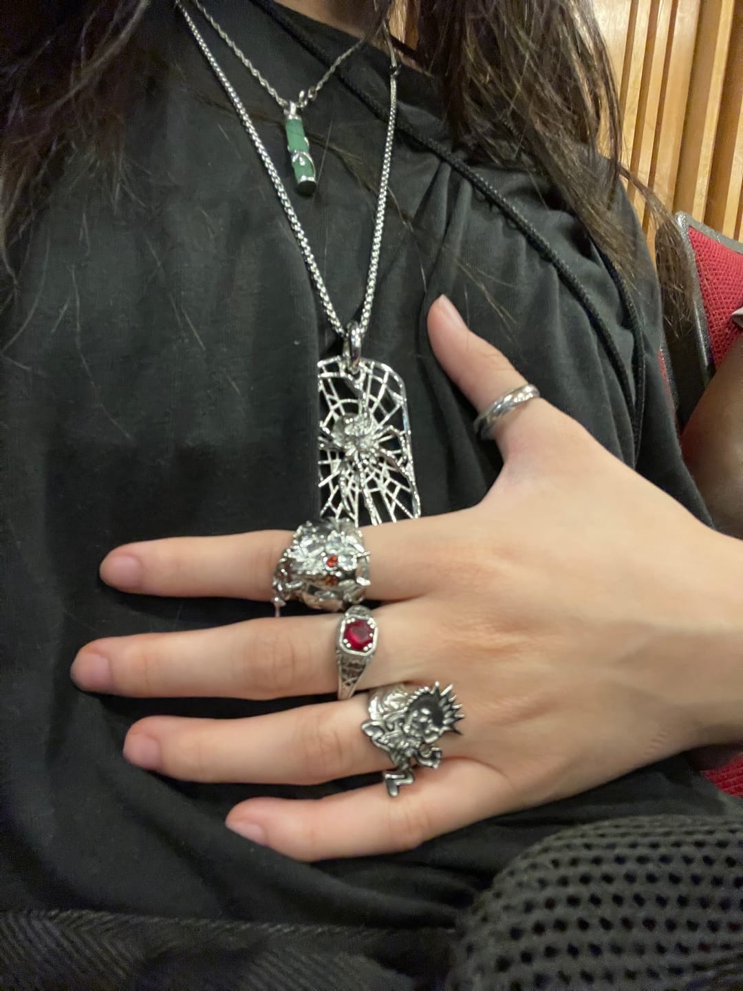Customer photo review of SPIDER DOG TAG NECKLACE