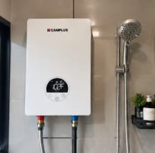 Customer photo review of Camplux Electric Point of Use Tankless Hot Water Heater, 4.5kW at 110~120V