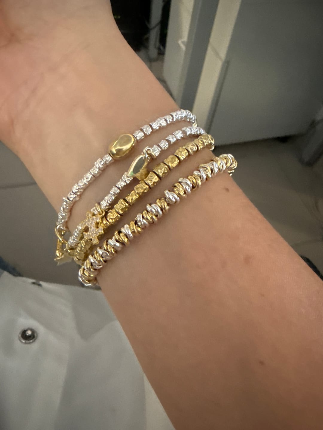 Customer photo review of Bracciale Pepite Martellate chiusura a moschettone