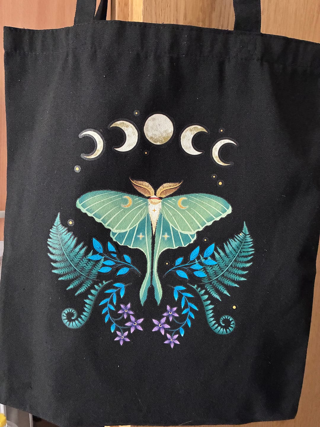 Customer photo review of Mondmotte Tote Bag – Mystische Tasche mit Mondmotiv