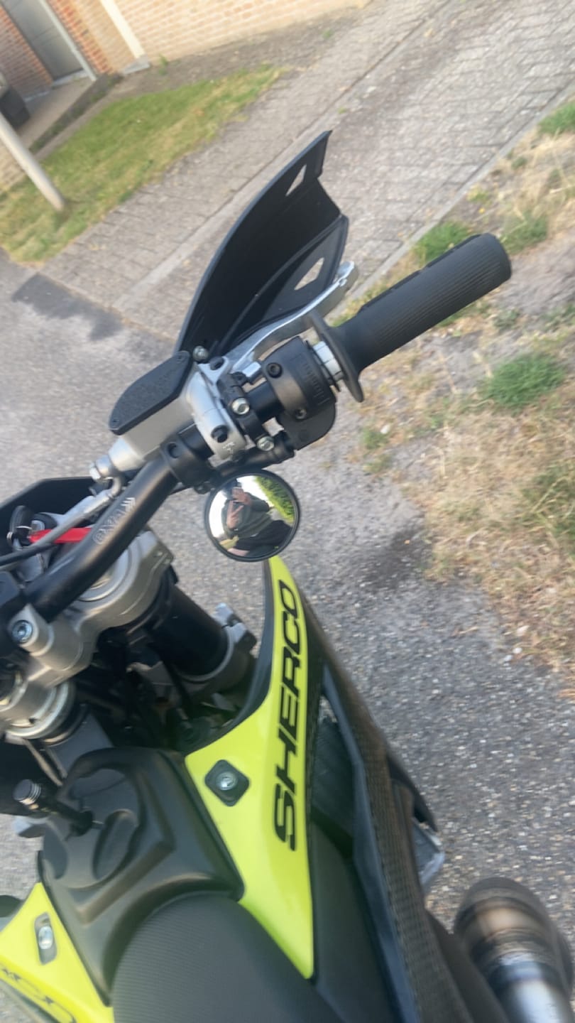Customer photo review of bold. Mini Supermoto Mirrors