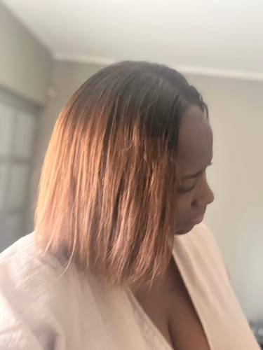 Customer photo review of Vietnamese Super Double Drawn Bone Straight 2x6 Closure 10" Ombre Chocolate Brown Wig