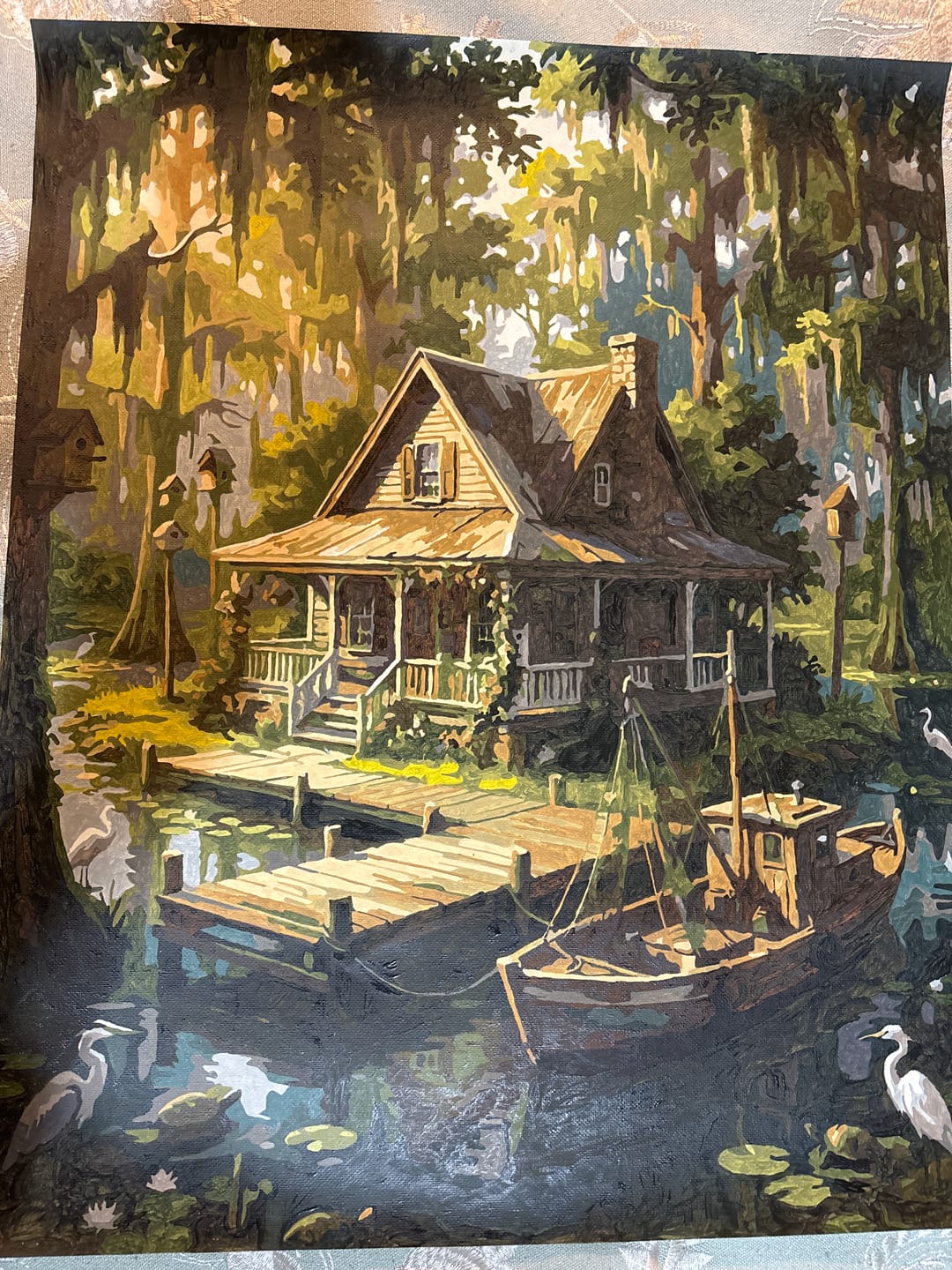 Customer photo review of Bayou Dockside Cabin (Paint by Numbers)