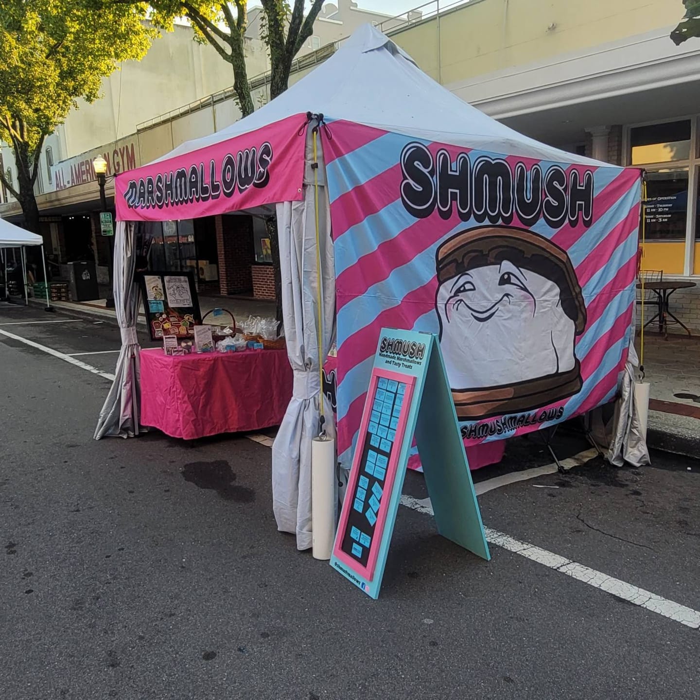 Customer photo review of Custom Canopy Tent Wall Banner for Vendors and Events