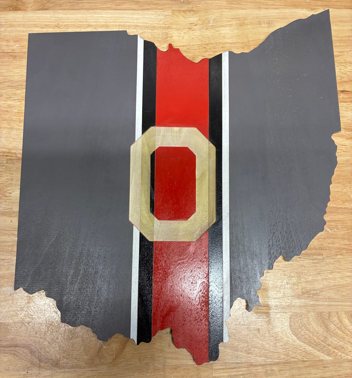 Customer photo review of 14.0x12.4" State Of Ohio Acrylic Router Template