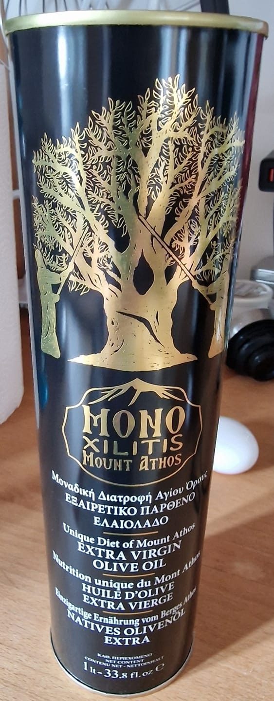 Customer photo review of Extra Natives Olivenöl vom Berg Athos – 3x 1L Dosen