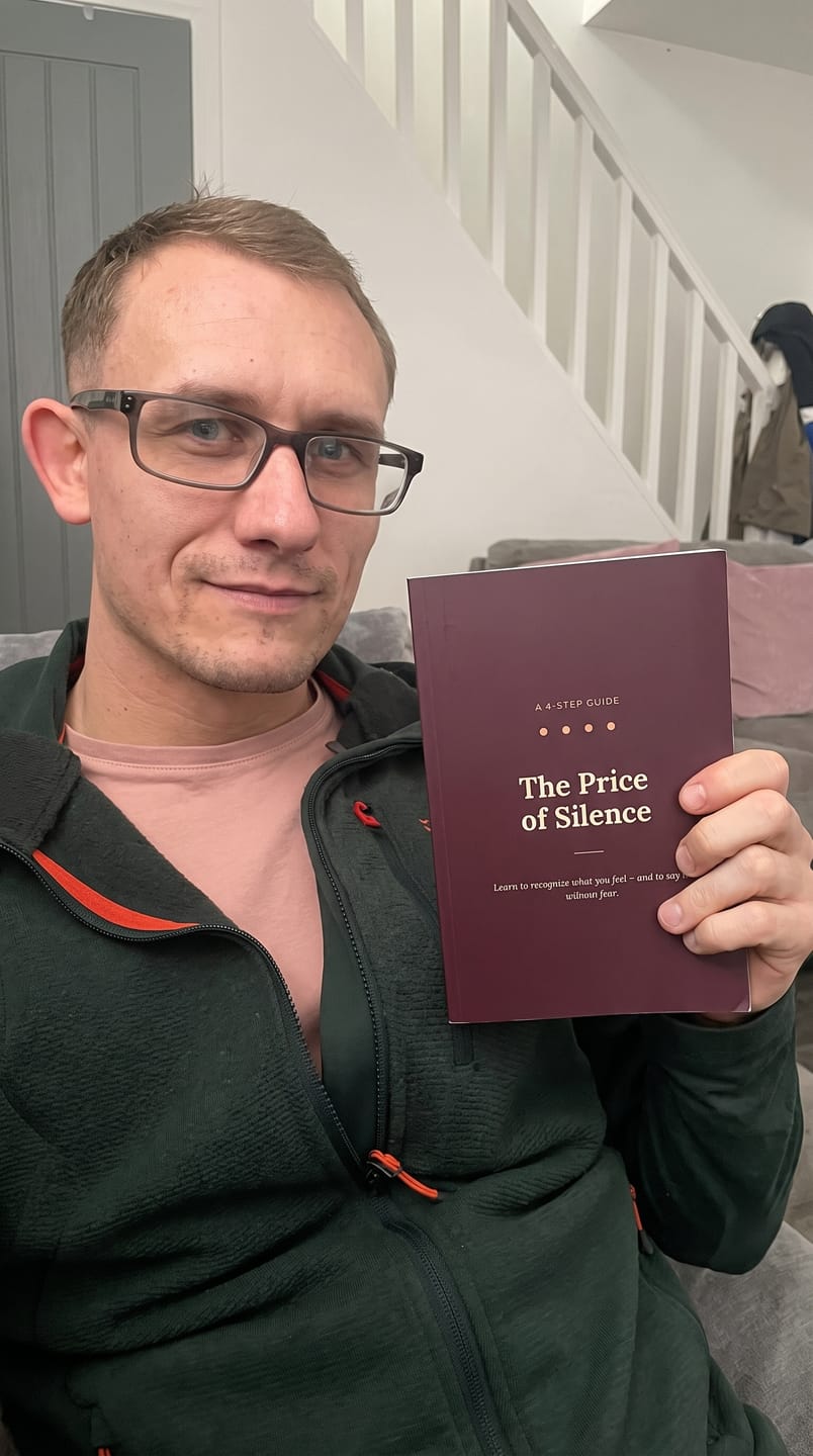 Customer photo review of The Price of Silence A 4-Step Guide for Men